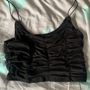 Black ruched tank top